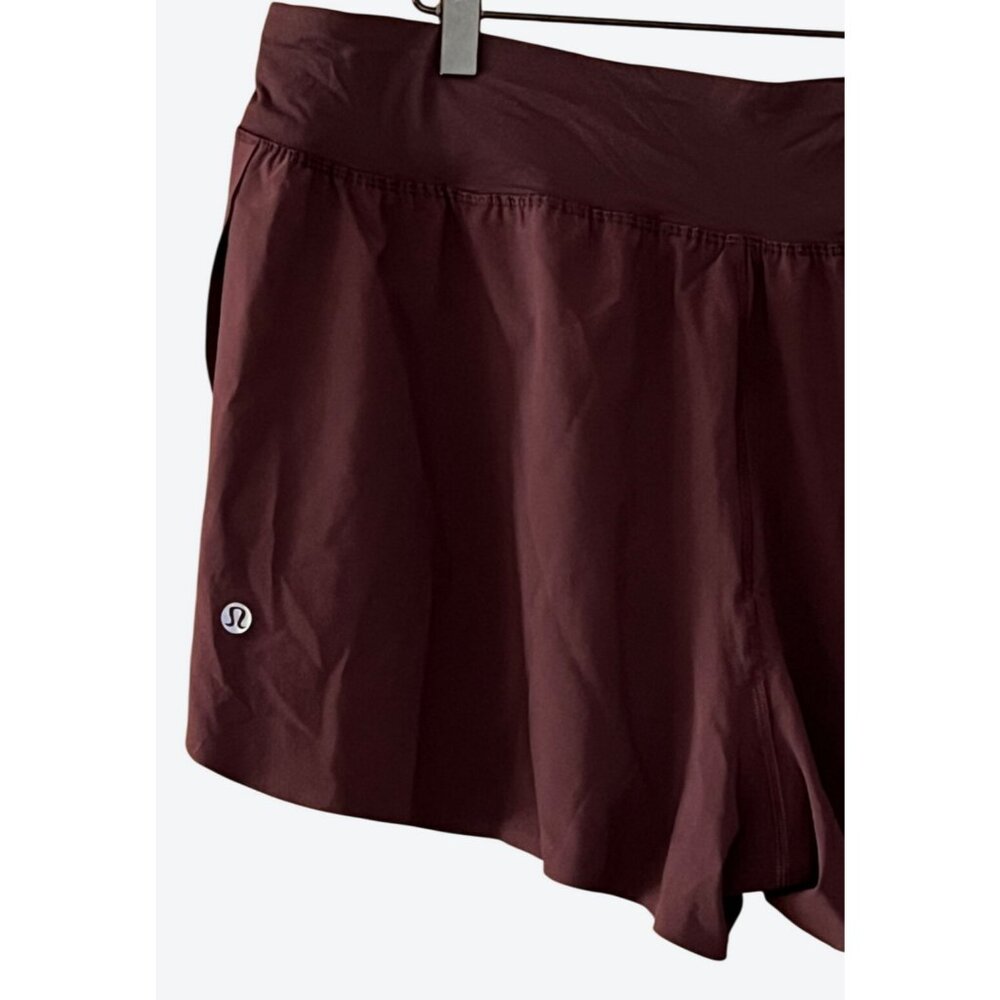 Lululemon Women's XL Burgundy Fast Free High Rise Classic Fit Split Shorts  33" - Picture 3 of 5